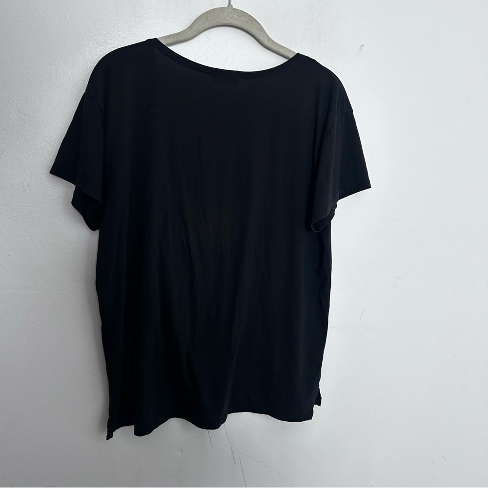 AYR The Deep End Pima Cotton Scoop Neck Tee Black Size M - Picture 5 of 5